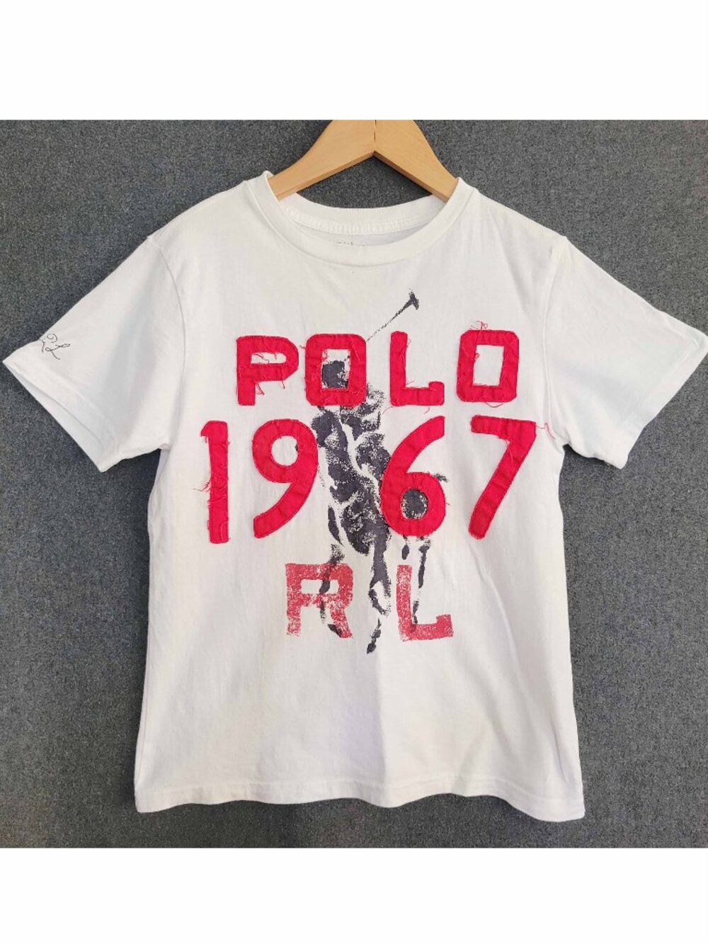 Polo Ralph Lauren White Red Graphic Logo T-Shirt Kids S/6-8Y
